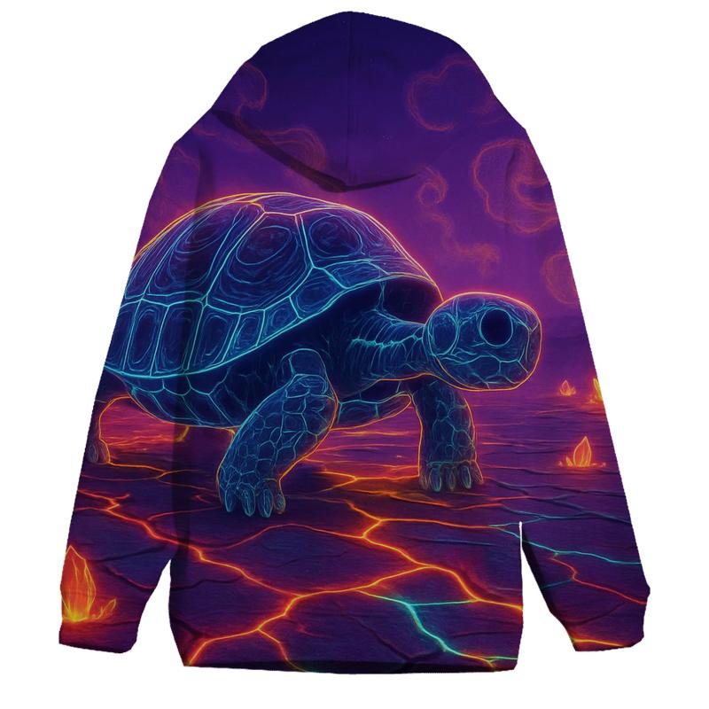 Fossilized Neon Tortoise printed hoodies