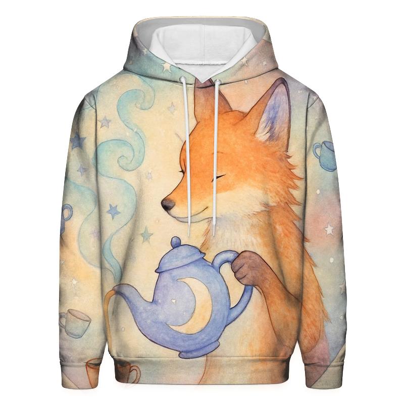 Celestial Tea Fox printed hoodies