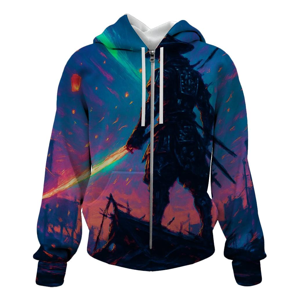 Chromatic Samurai Dawn printed hoodies