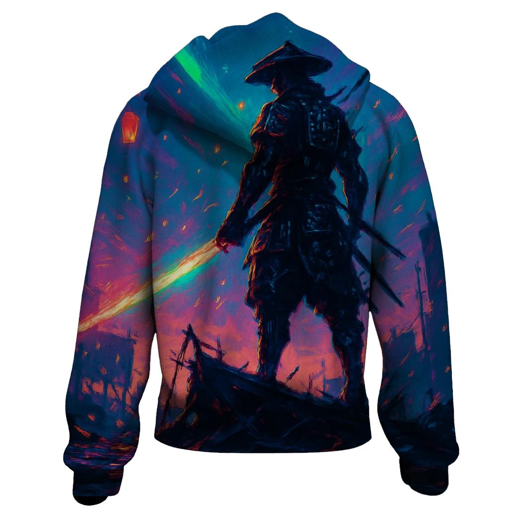 Chromatic Samurai Dawn printed hoodies