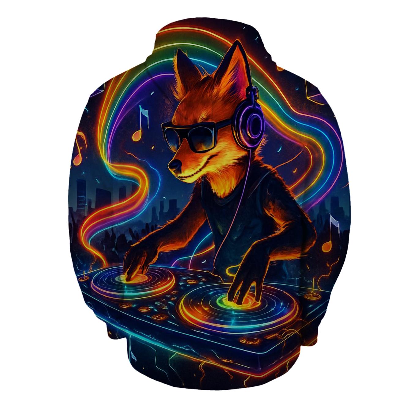 Random Rhythm Fox embroidered hoodies