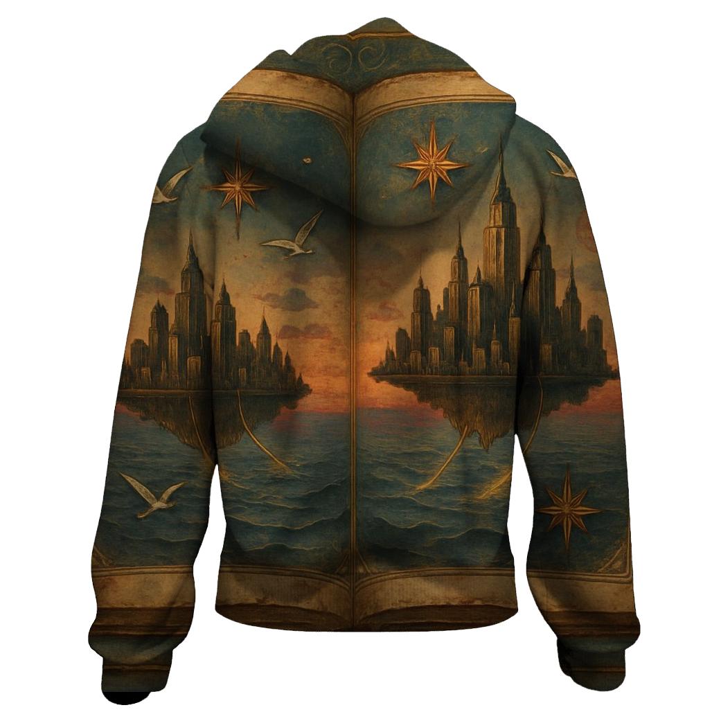 Atlas Of Lost Skylines zip-up hoodies