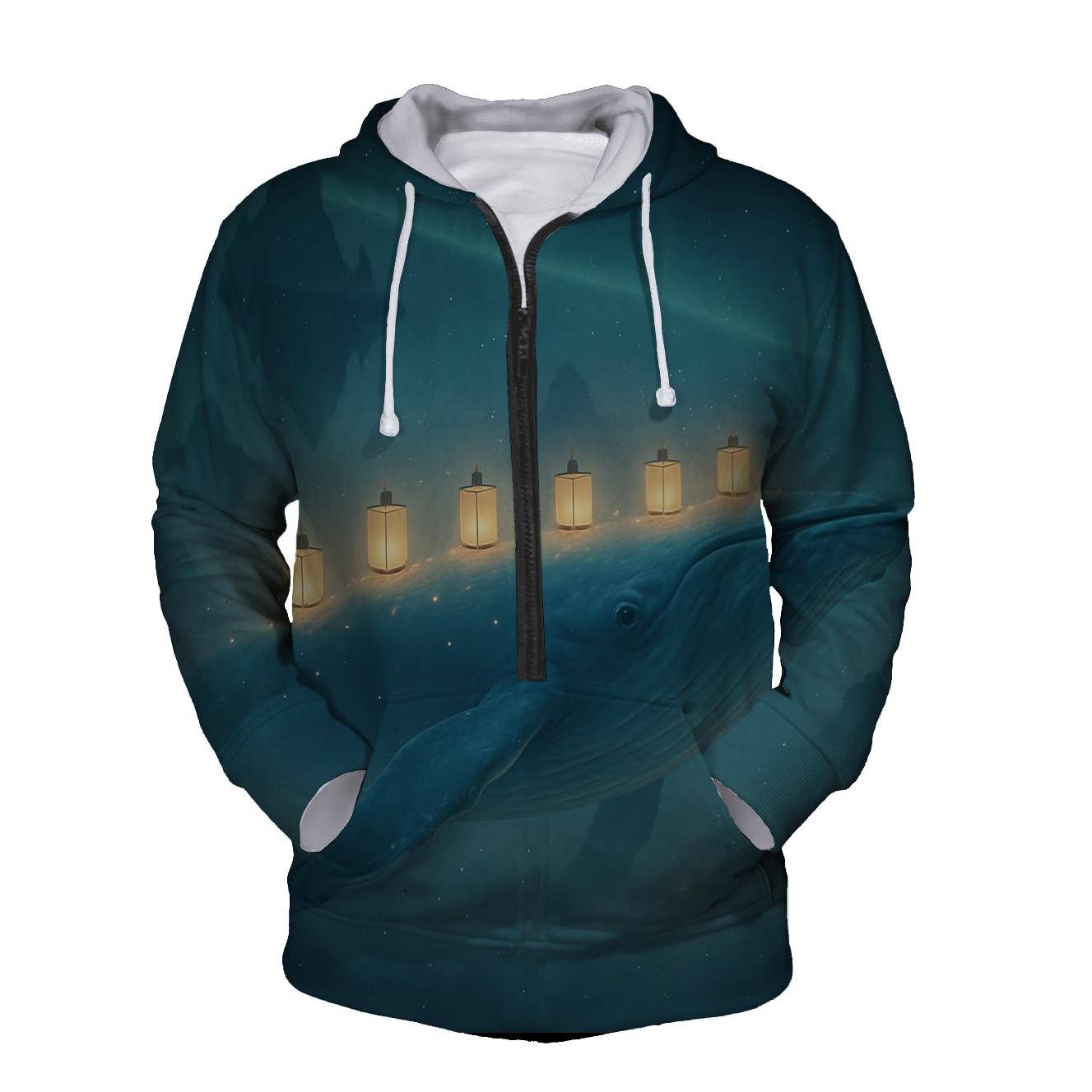 Lucky Lantern Whale designer hoodies