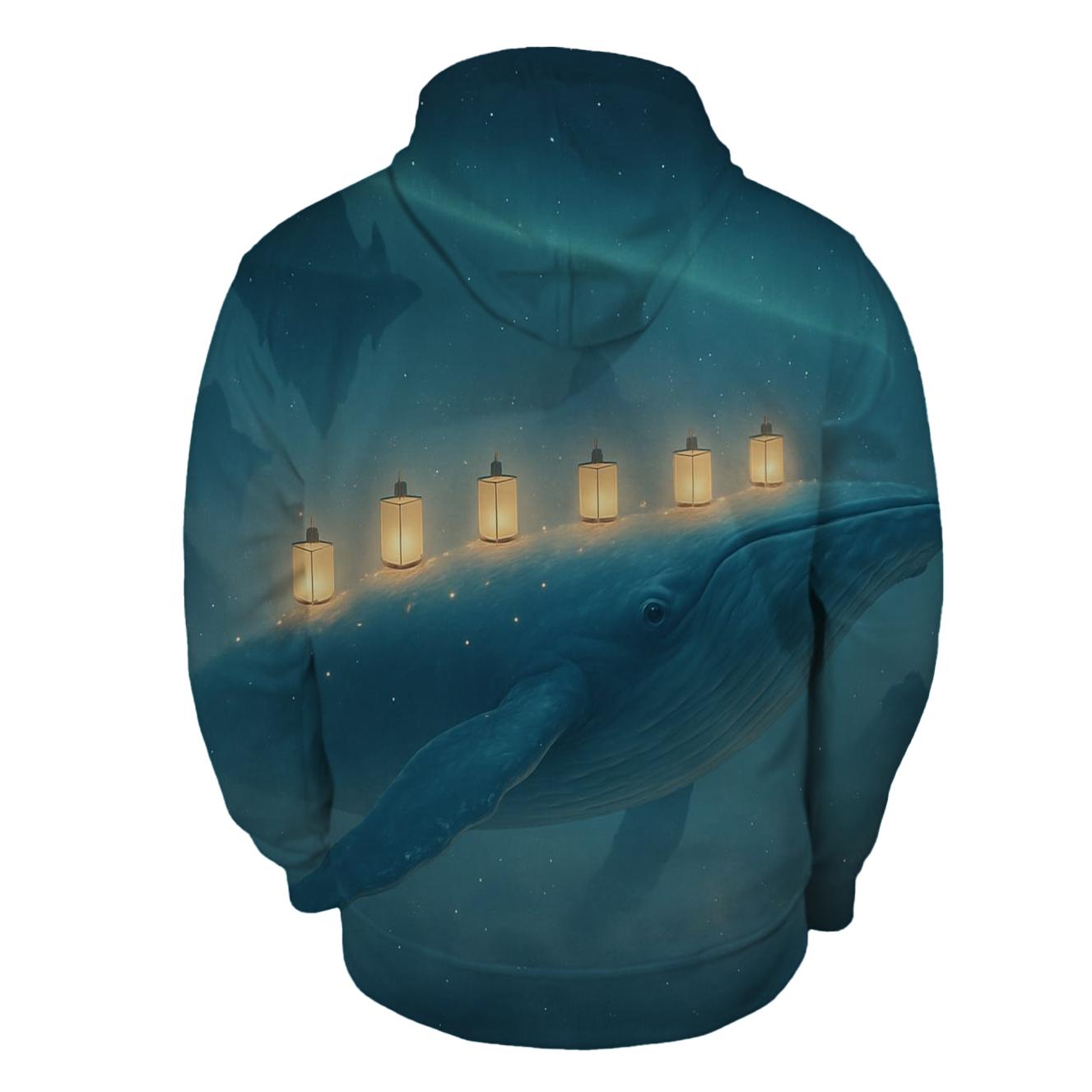 Lucky Lantern Whale designer hoodies