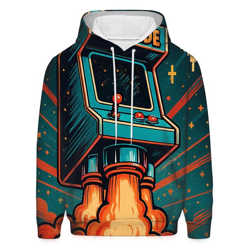 Retro Rocket Arcade premium hoodies