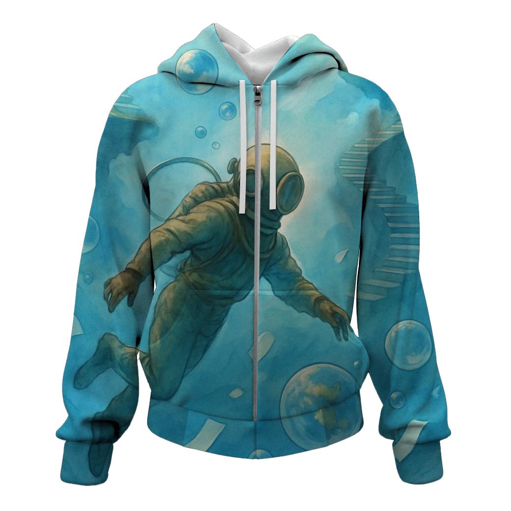 Cerulean Dream Diver premium hoodies