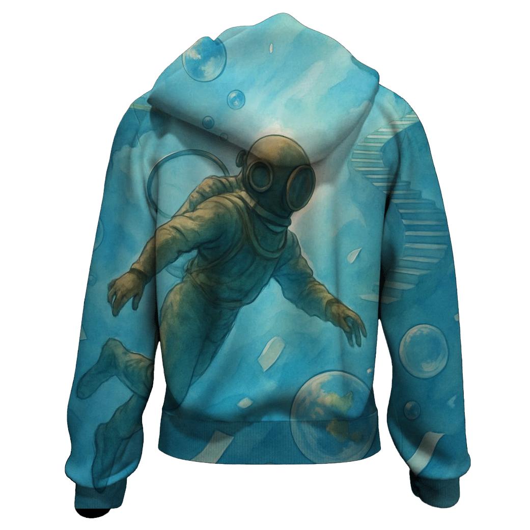 Cerulean Dream Diver premium hoodies