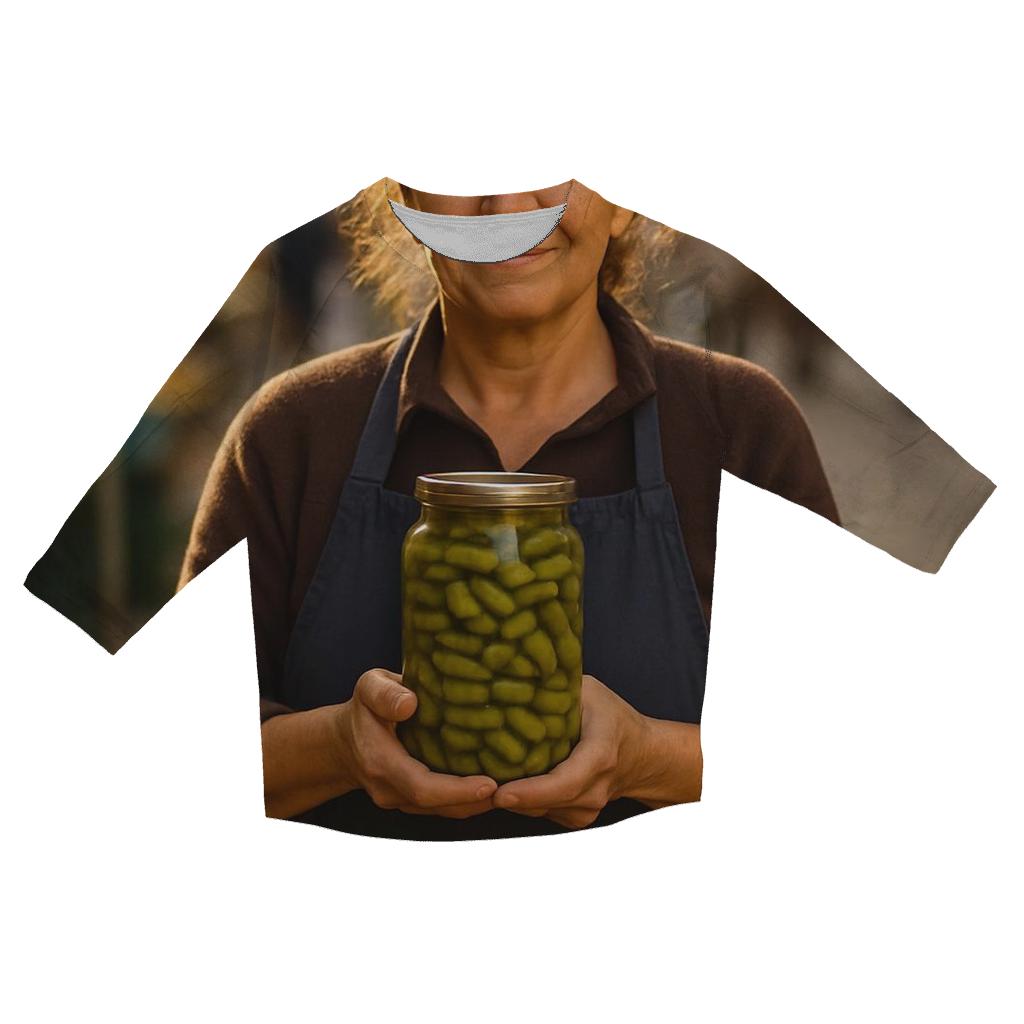 Market Day Cornichon Vendor Portrait cotton quarter sleeve shirts