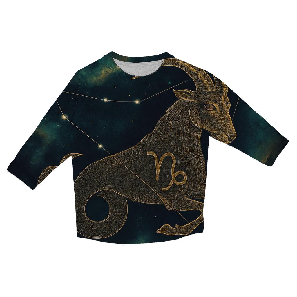 Celestial Capricorn Nebula Map printed three quarter sleeve shirts