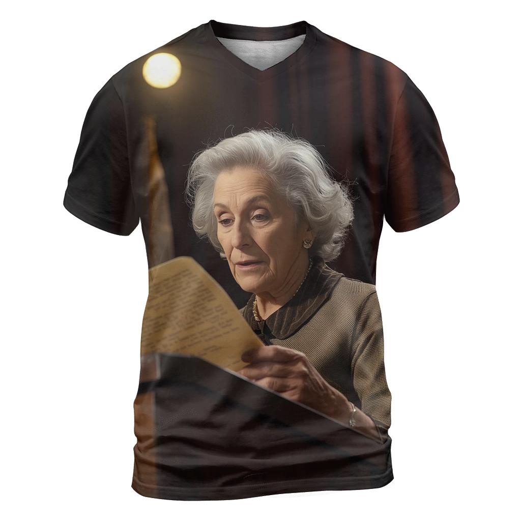 Polly Holliday Reading Vintage Script On Stage statement graphic shirts