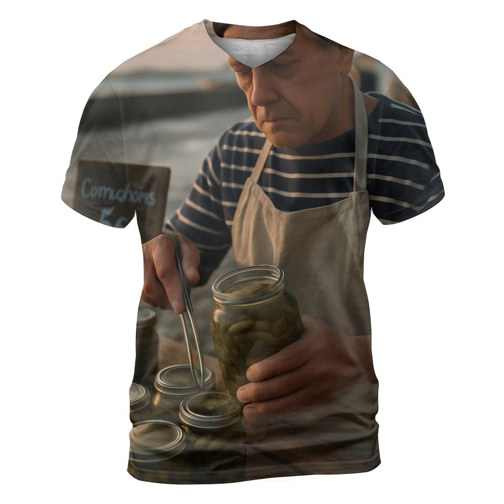 Brittany Cornichon Vendor At Dawn unique graphic print tees