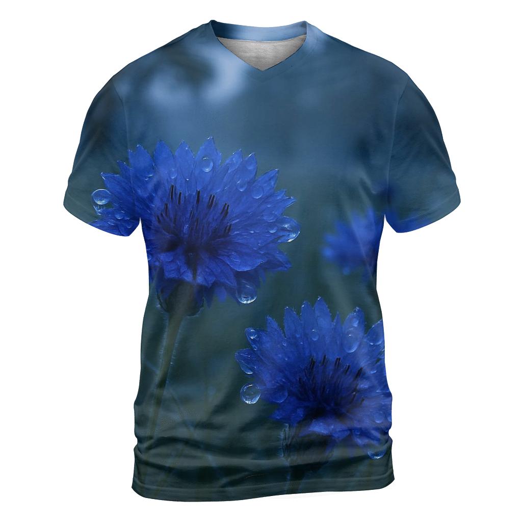 Nocturne Of Dewed Cornflowers designer pattern shirts