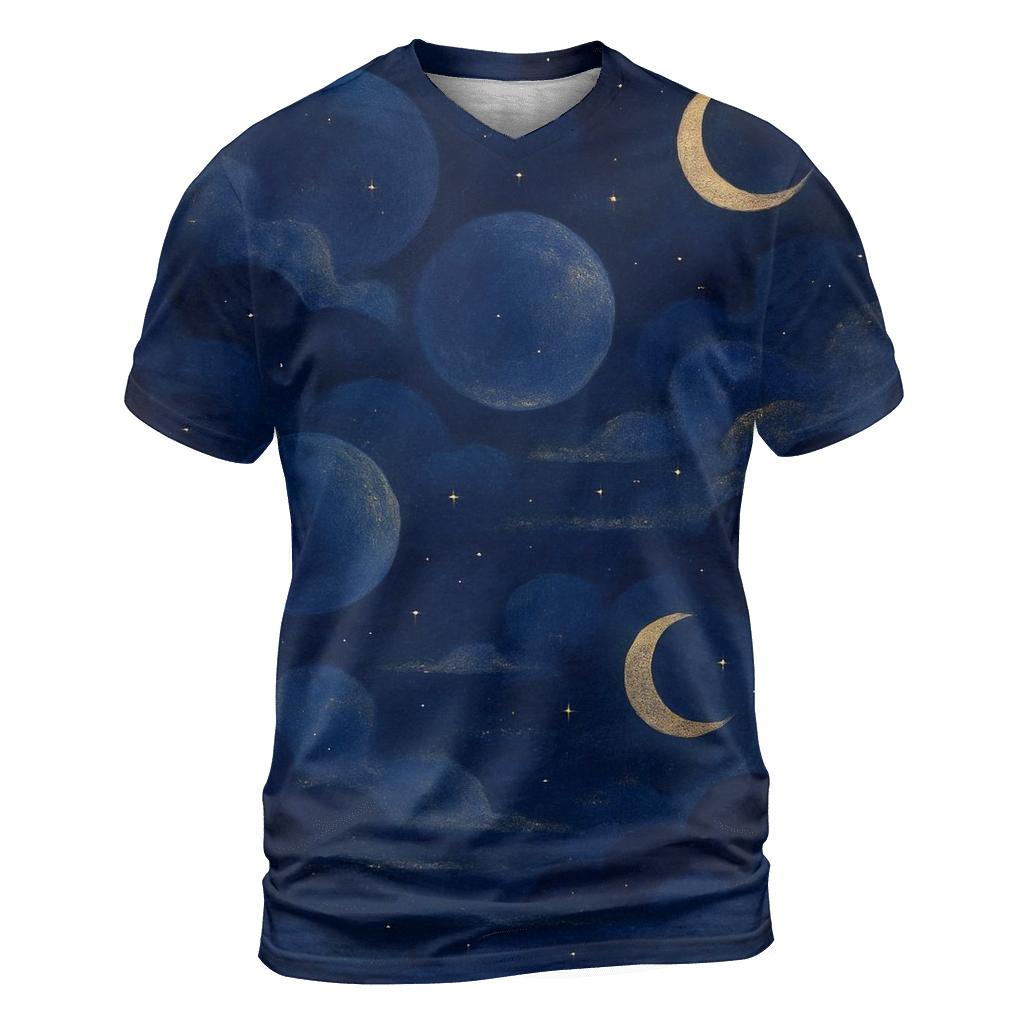 Celestial Dreamscape Layers vibrant all-over design tees