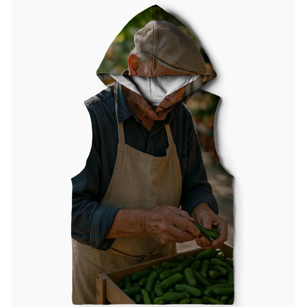 French Artisan Preparing Cornichons In Traditional Market custom hoodies