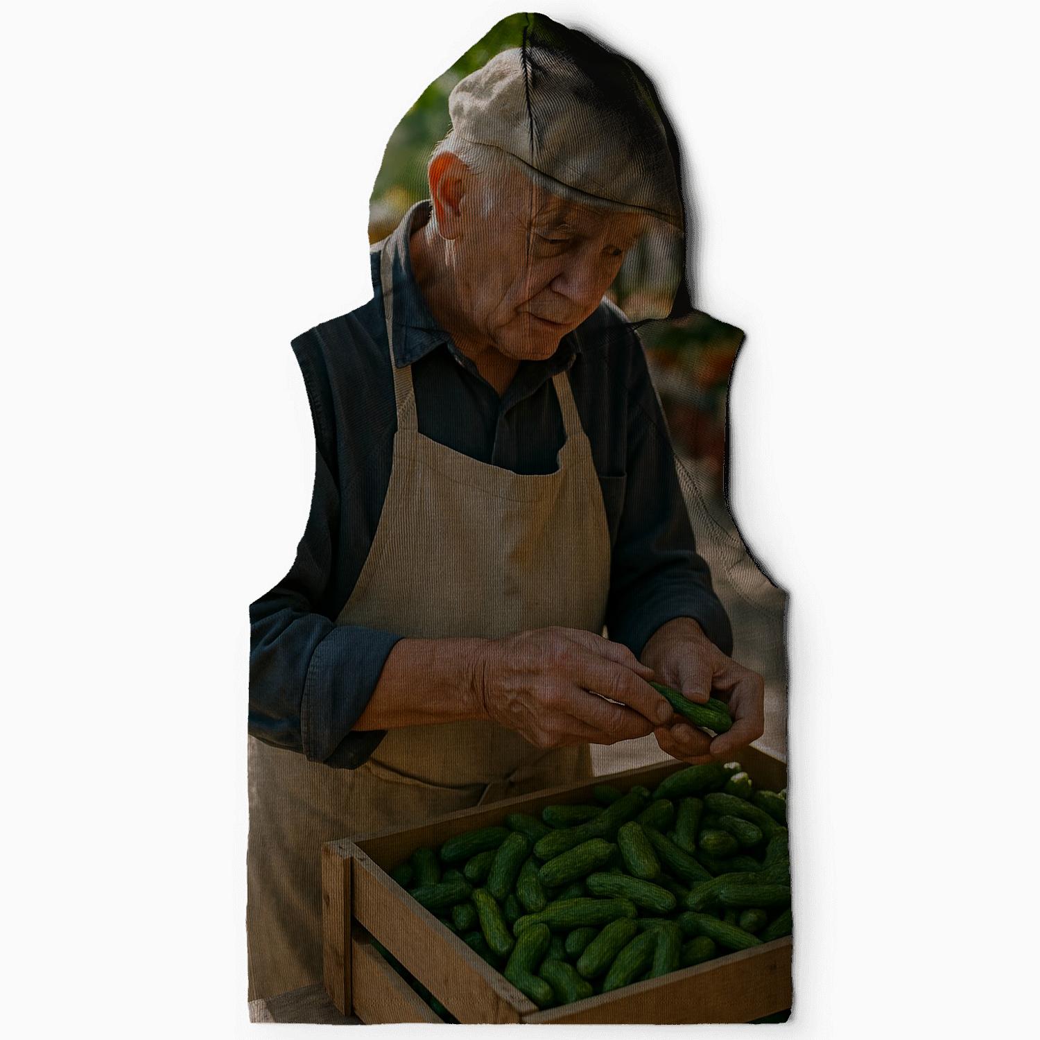 French Artisan Preparing Cornichons In Traditional Market custom hoodies