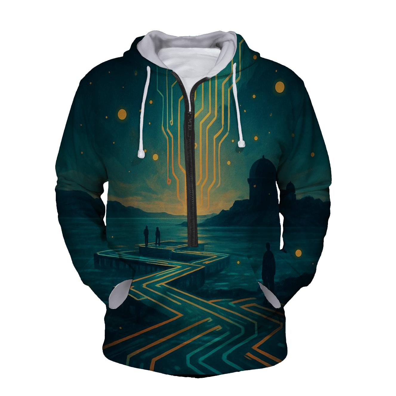 Aurora Circuit Harbor printed hoodies
