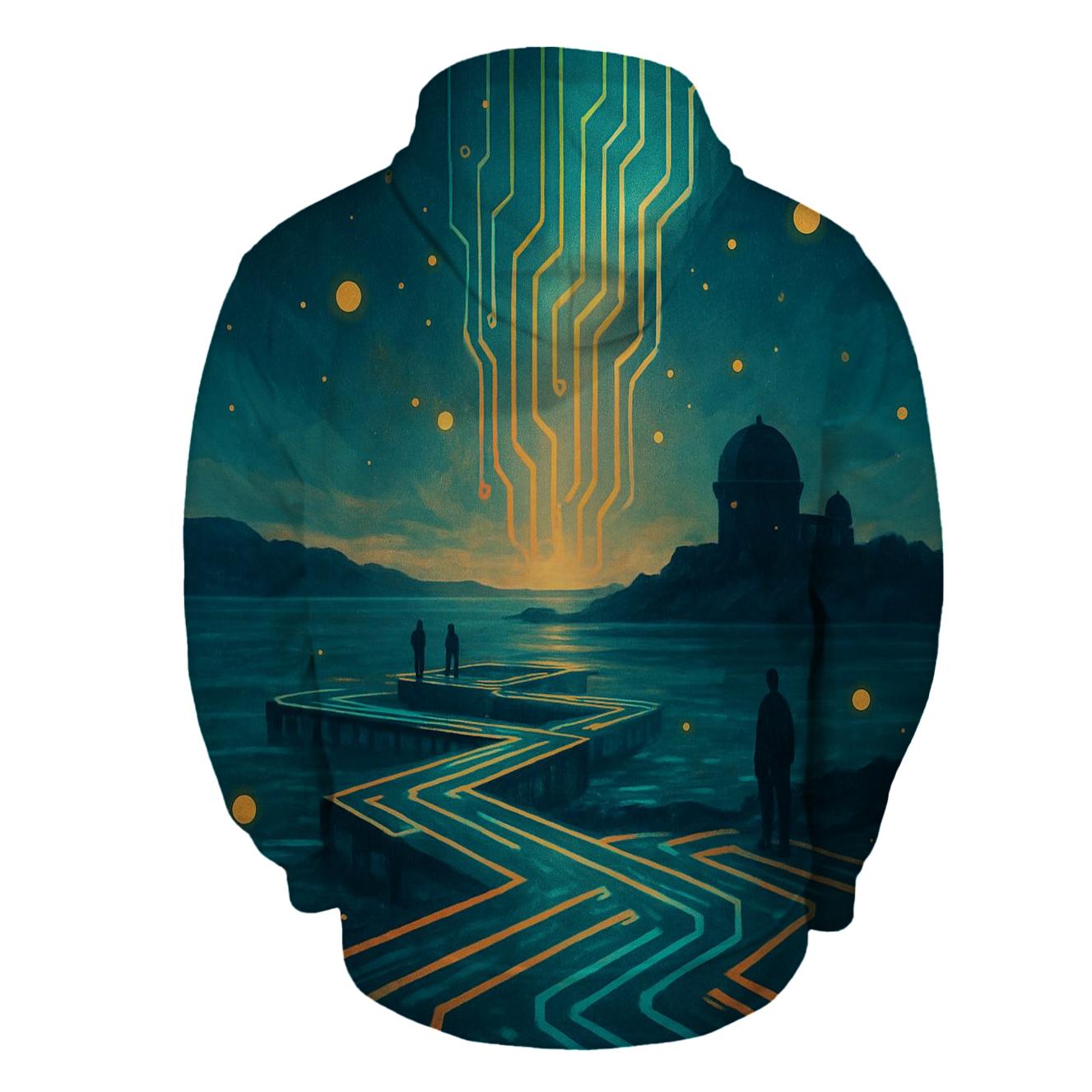 Aurora Circuit Harbor printed hoodies