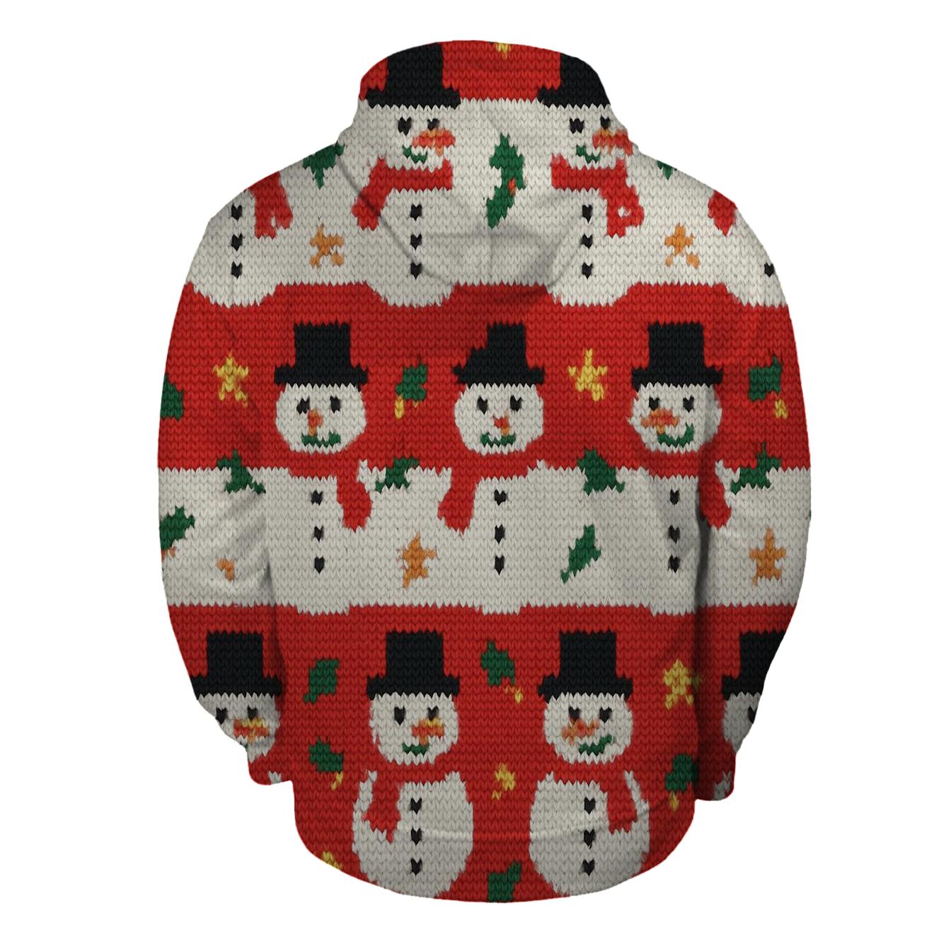 Jolly Snowman Peppermint Grid Design hoodie styles