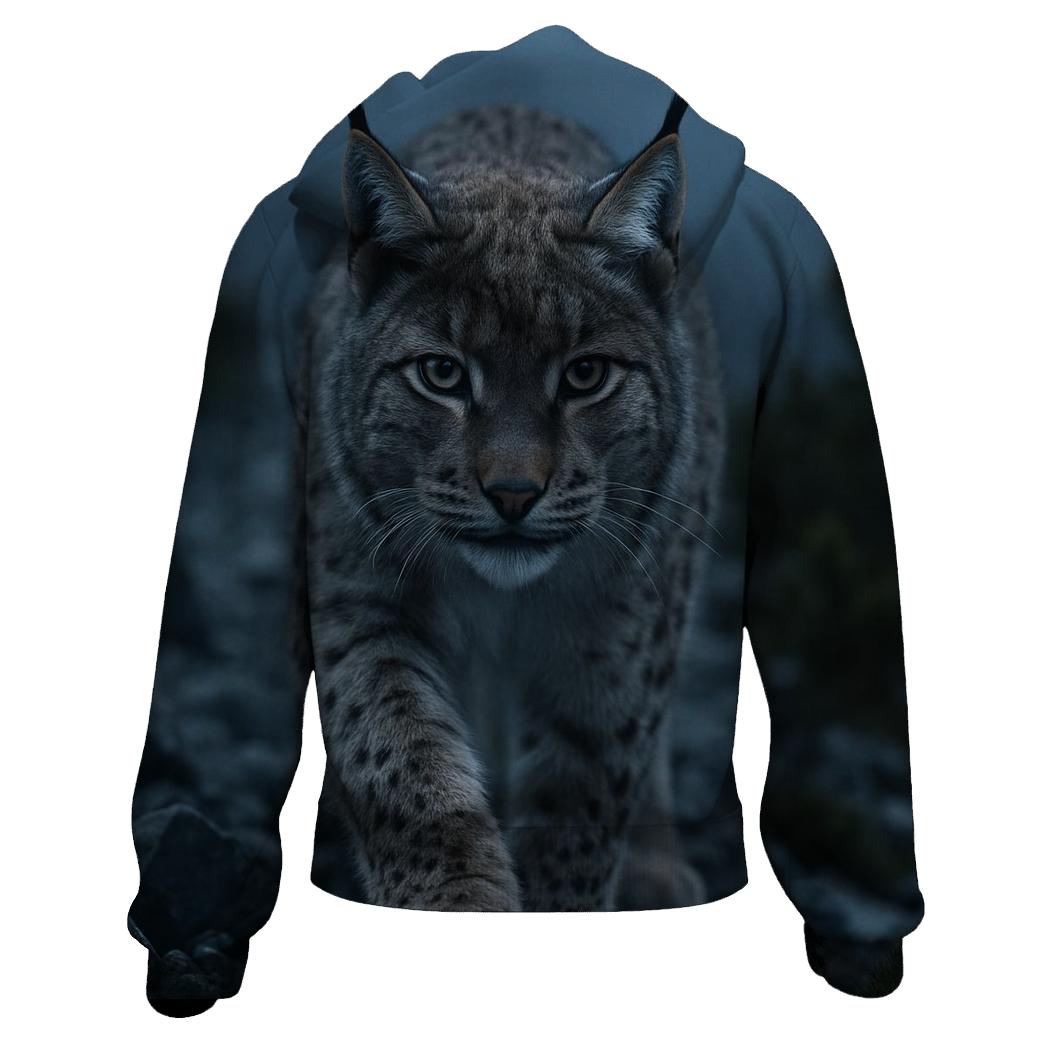 Moraine Stalker Eurasian Lynx embroidered hoodies
