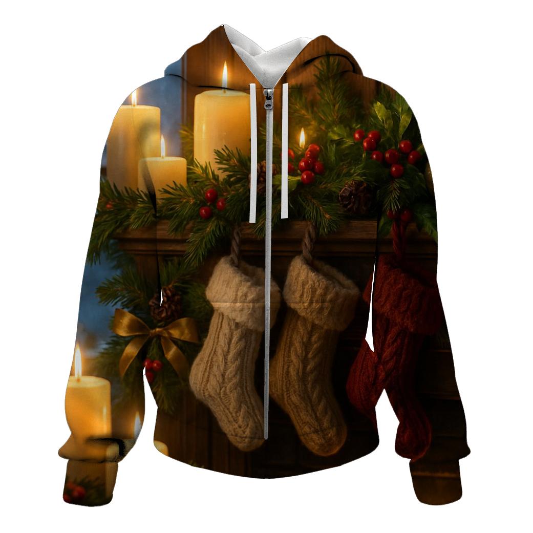 Warmth Of Candlelit Eve premium hoodies