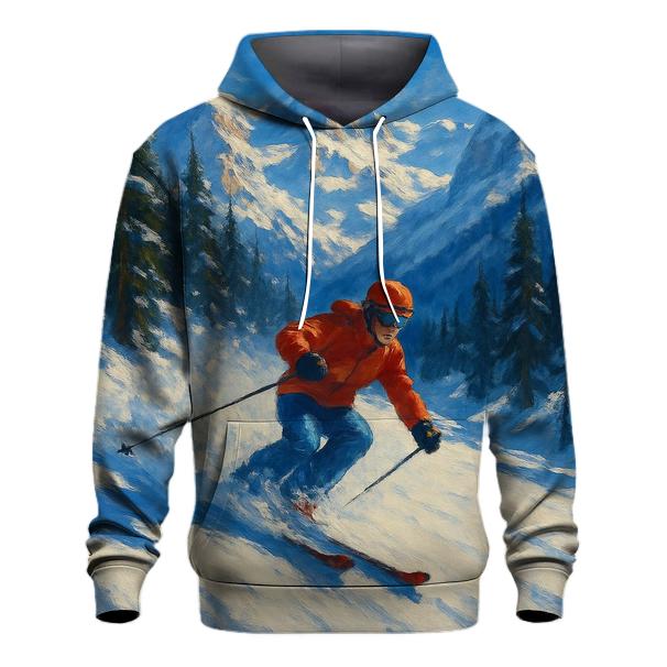 Alpine Skiing In Swiss Alps embroidered hoodies