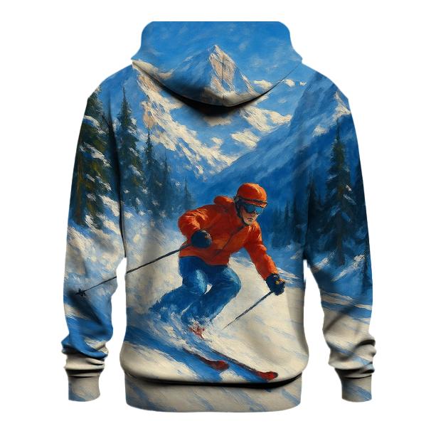 Alpine Skiing In Swiss Alps embroidered hoodies