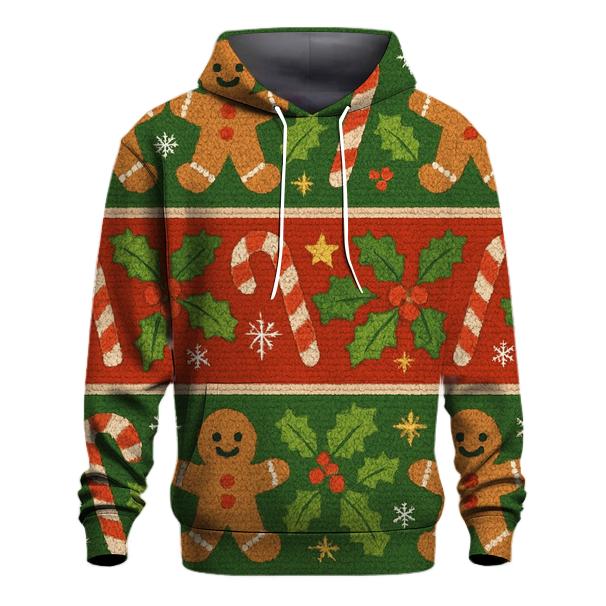 Festive Gingerbread Cookie Parade Design printed hoodies