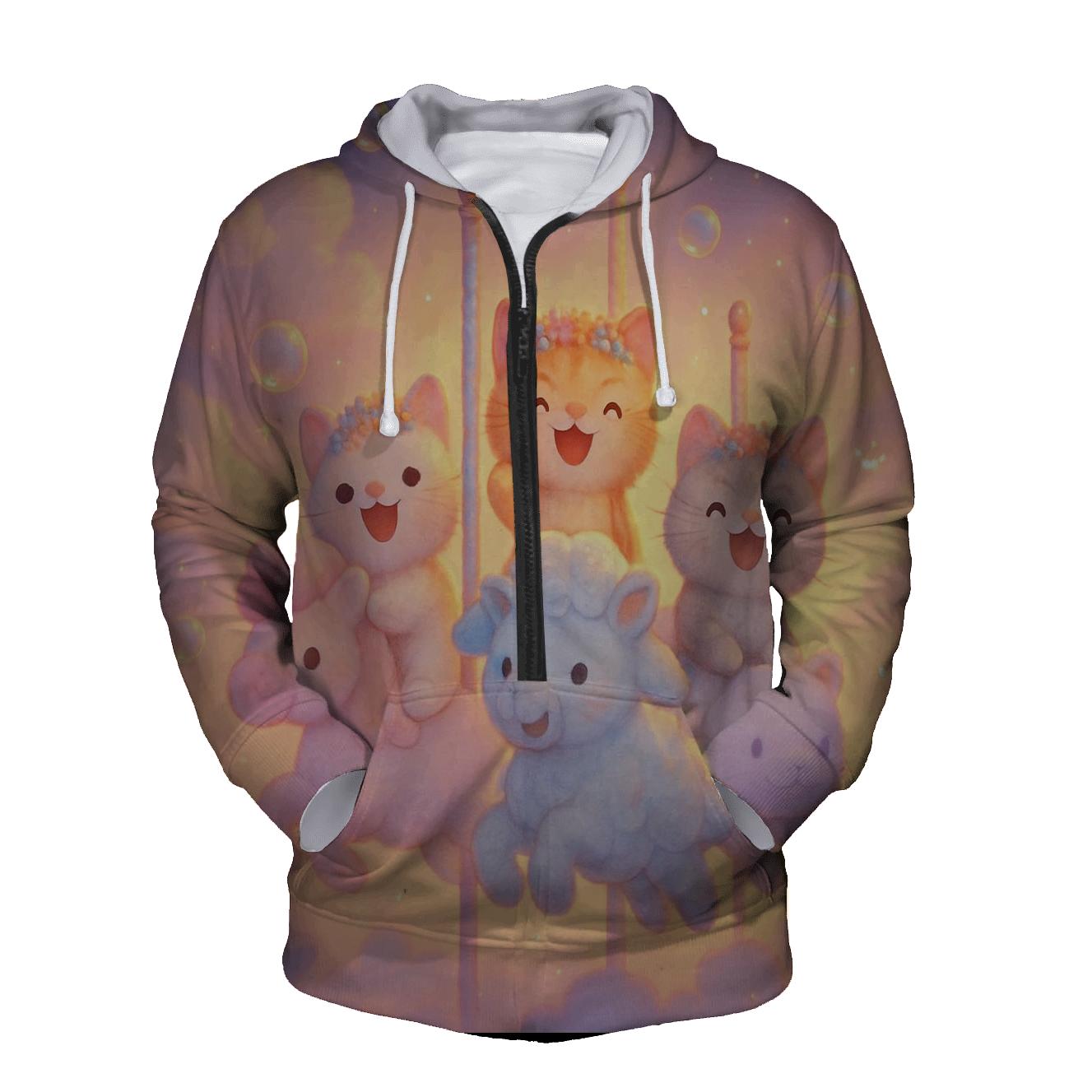 Cloud Carousel Kittens printed hoodies