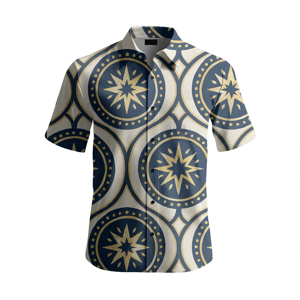 Cosmic Medallion Trellis fashion embroidery shirts