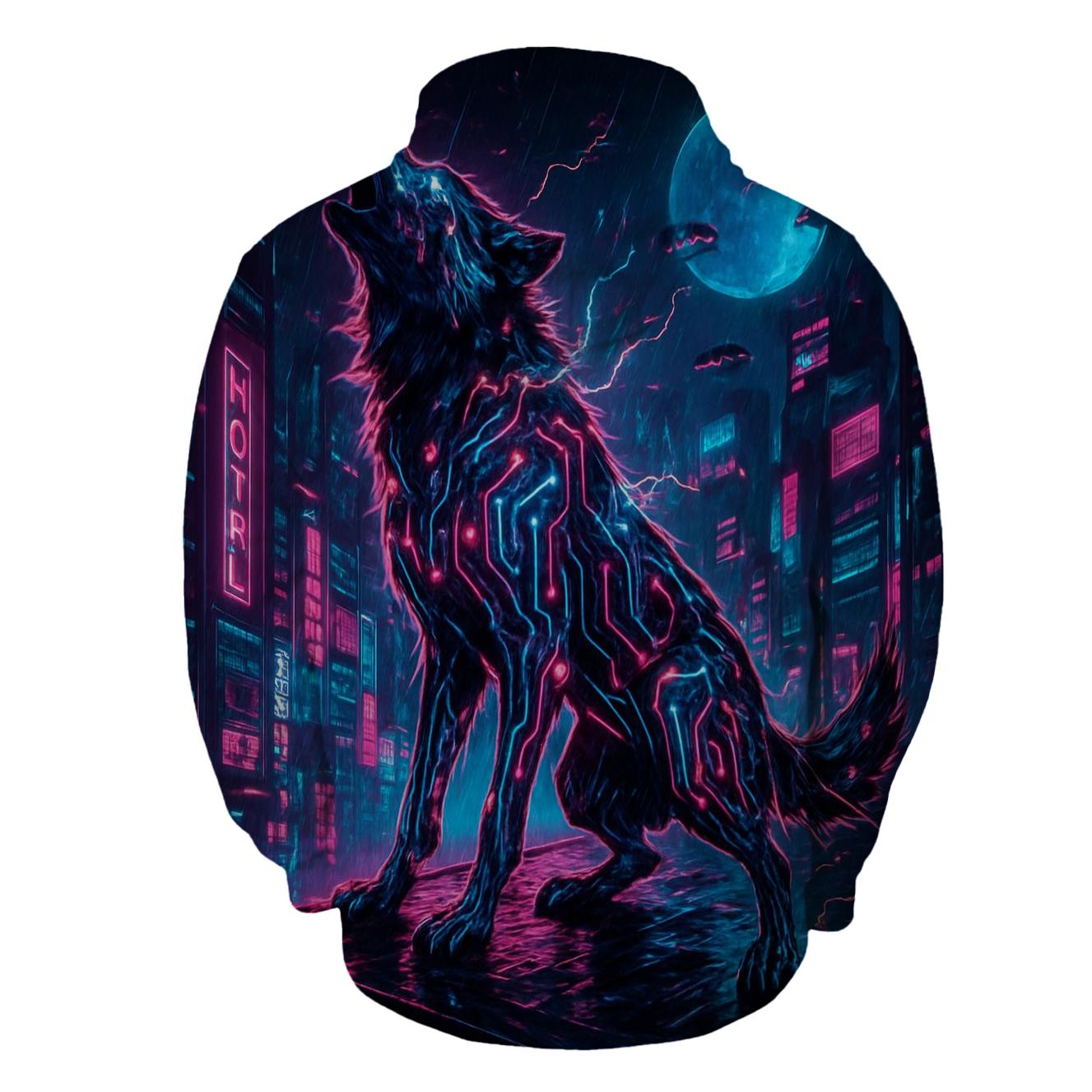 Neon Howl Circuit premium hoodies