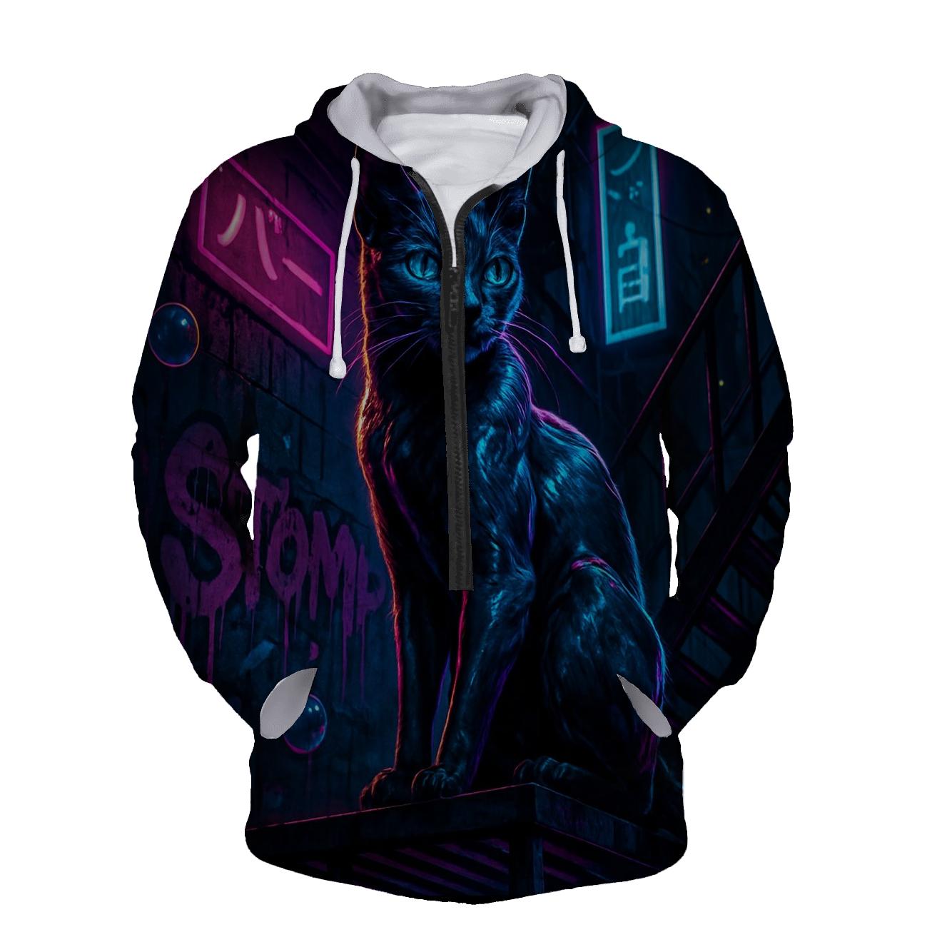 Streetwise Neon Alley Cat lightweight hoodies