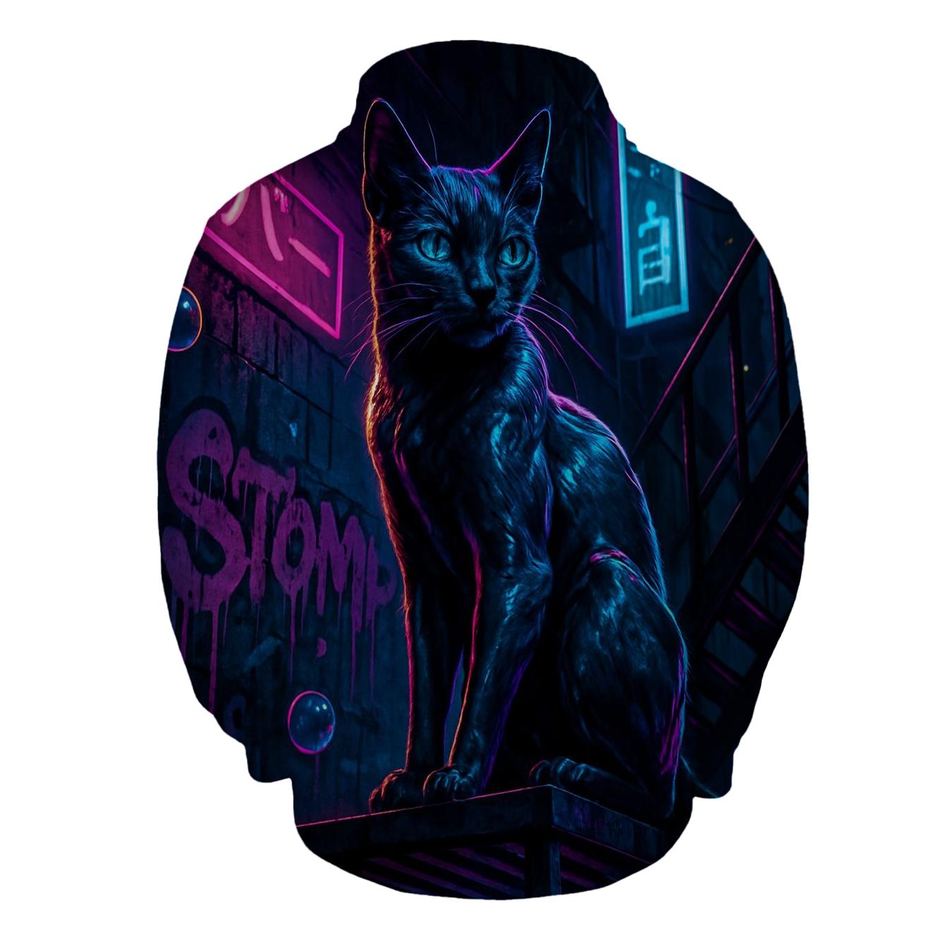 Streetwise Neon Alley Cat lightweight hoodies