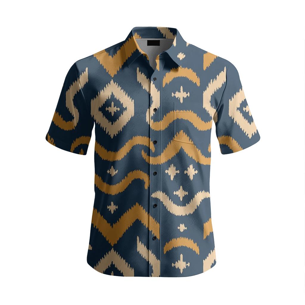 Quantum Ikat Wave personalized embroidery shirts