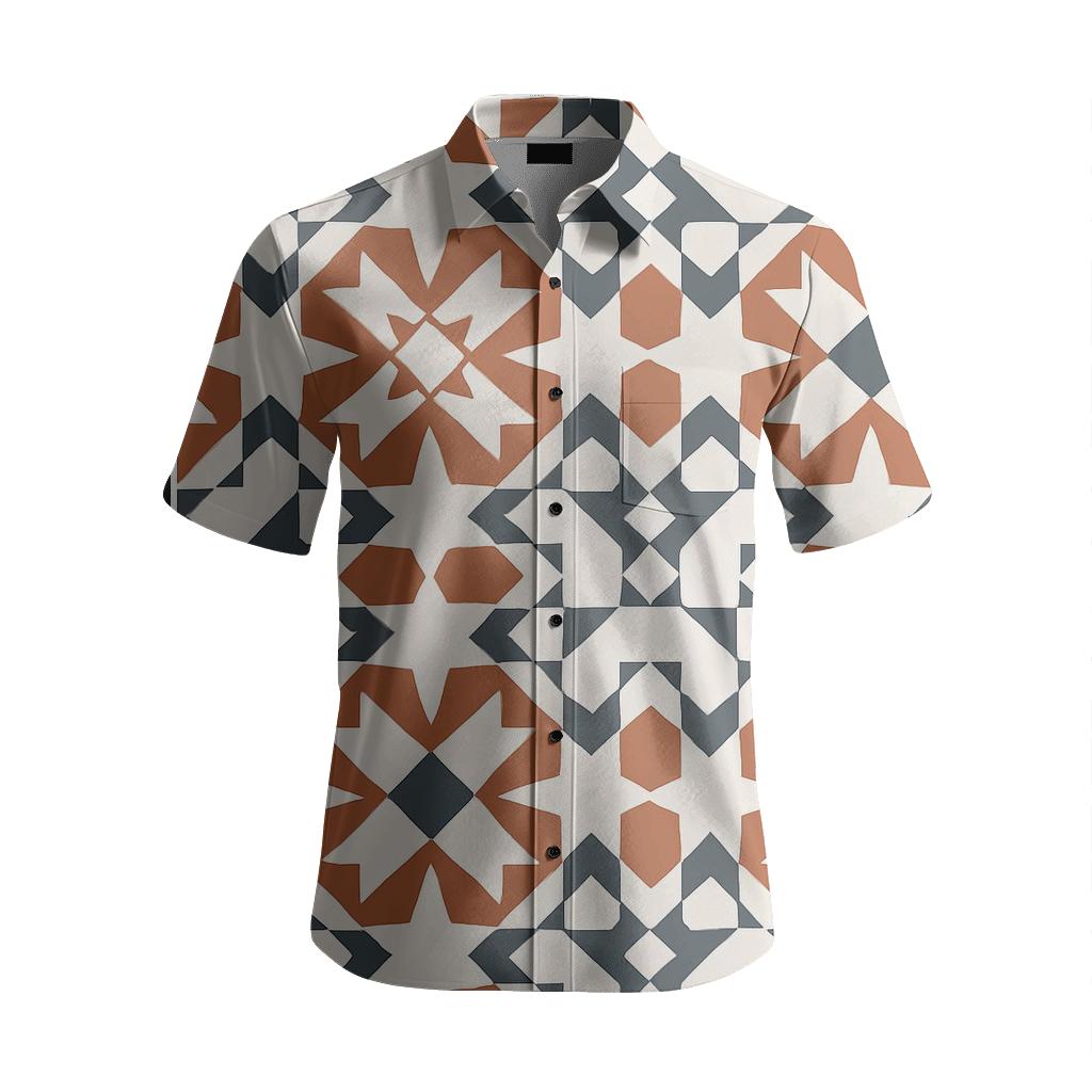 Orbiting Geometric Zellige personalized embroidery shirts