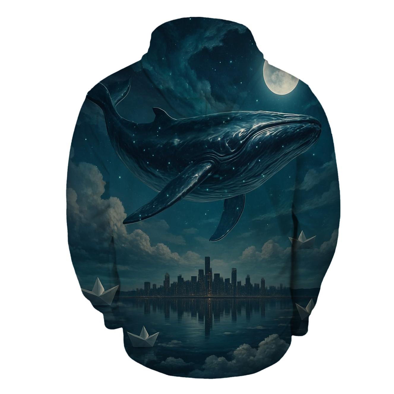Random Mirror Whale printed hoodies