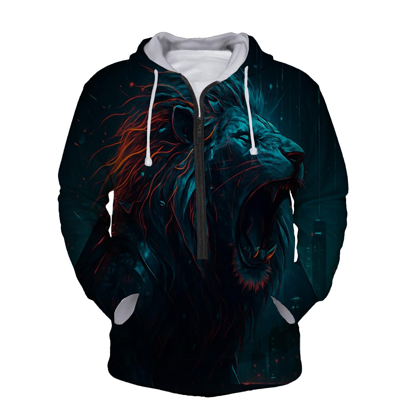Random Circuit Lion hoodie styles