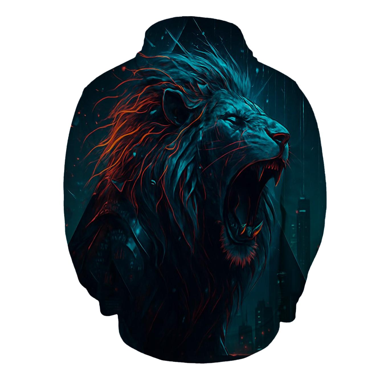 Random Circuit Lion hoodie styles