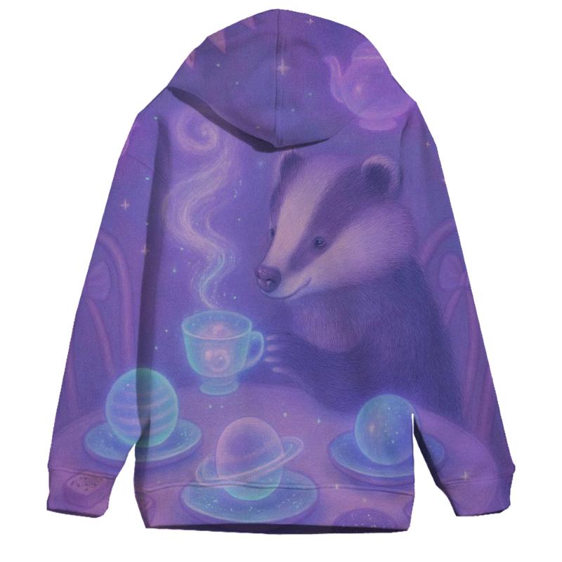 Hologram Tea Party Badger printed hoodies