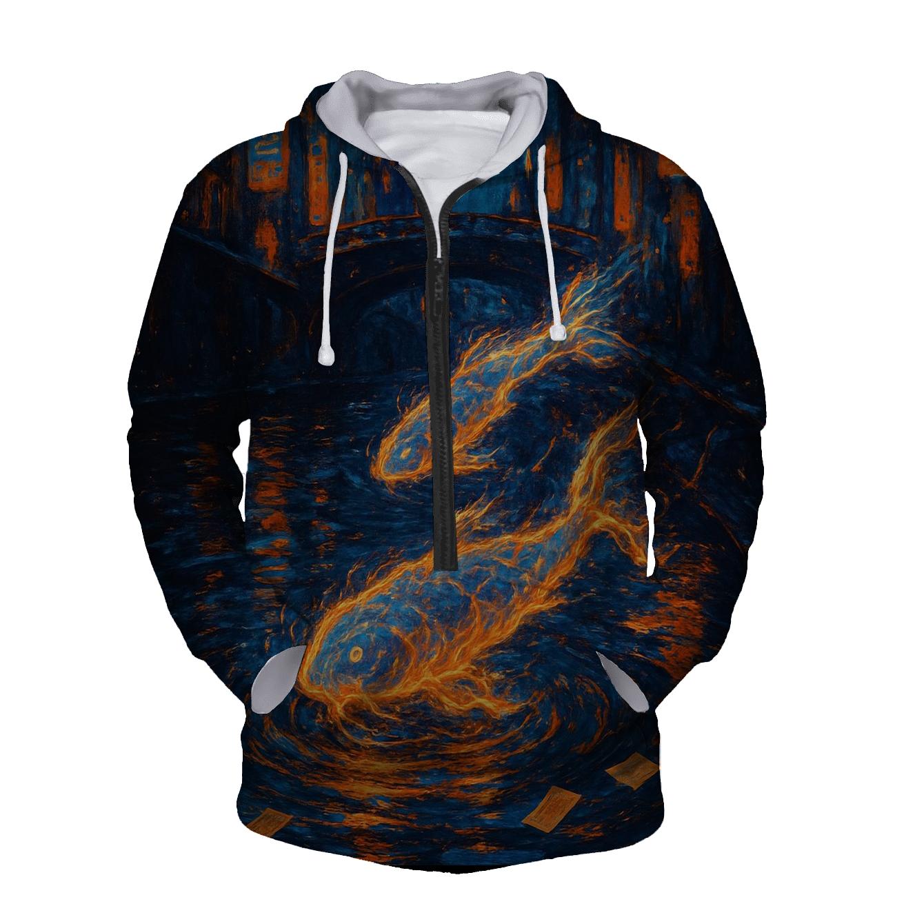 Random Electric Koi zip-up hoodies