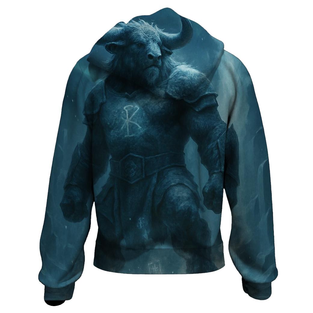 Random Frostbitten Minotaur printed hoodies