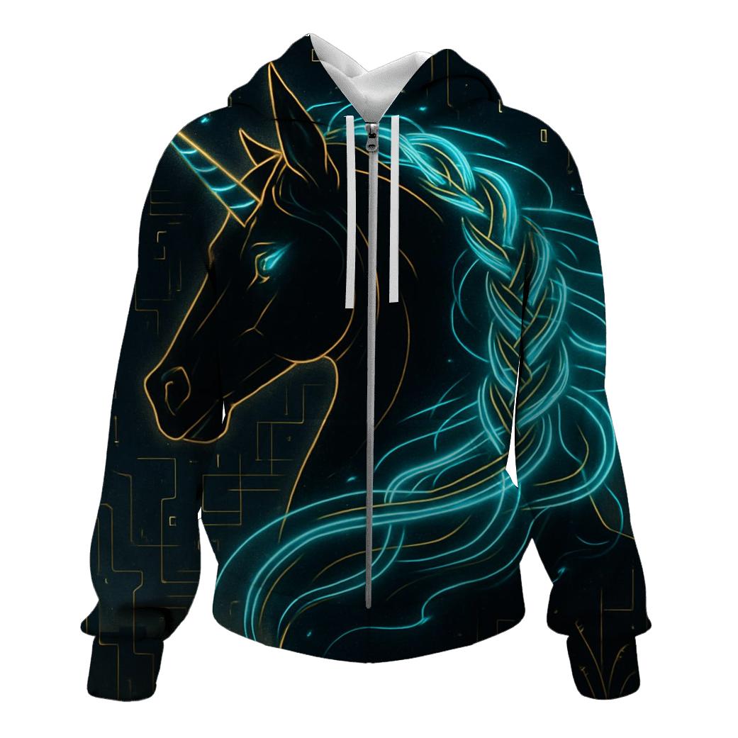 Random Circuit Unicorn lightweight hoodies