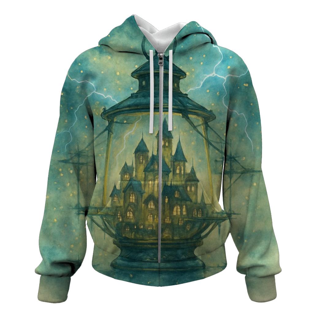 Random Glass Lantern City graphic hoodies