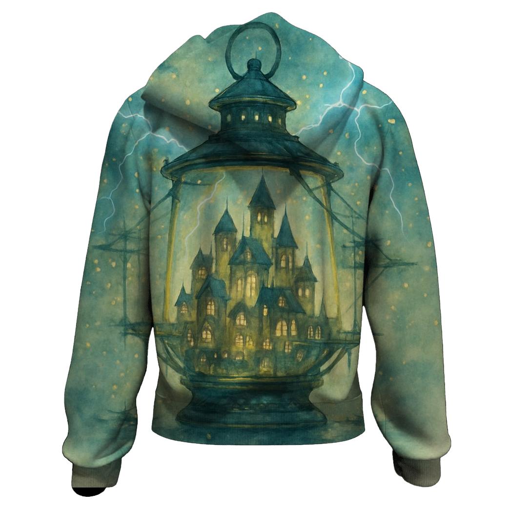 Random Glass Lantern City graphic hoodies