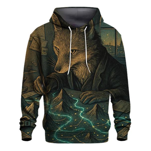 Glimmer Cartographer Fox embroidered hoodies