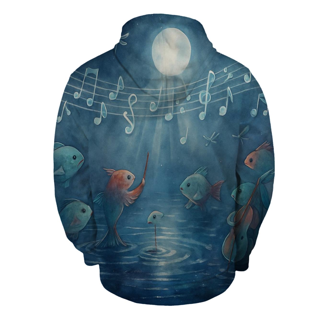 Random Night Fish Orchestra lightweight hoodies