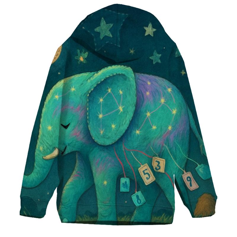 Patchwork Aurora Elephant hoodie styles
