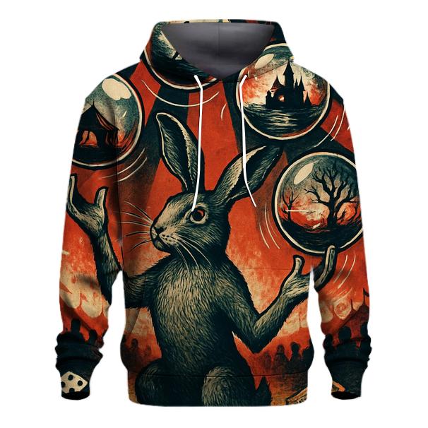 Mirrored Hare Circus embroidered hoodies