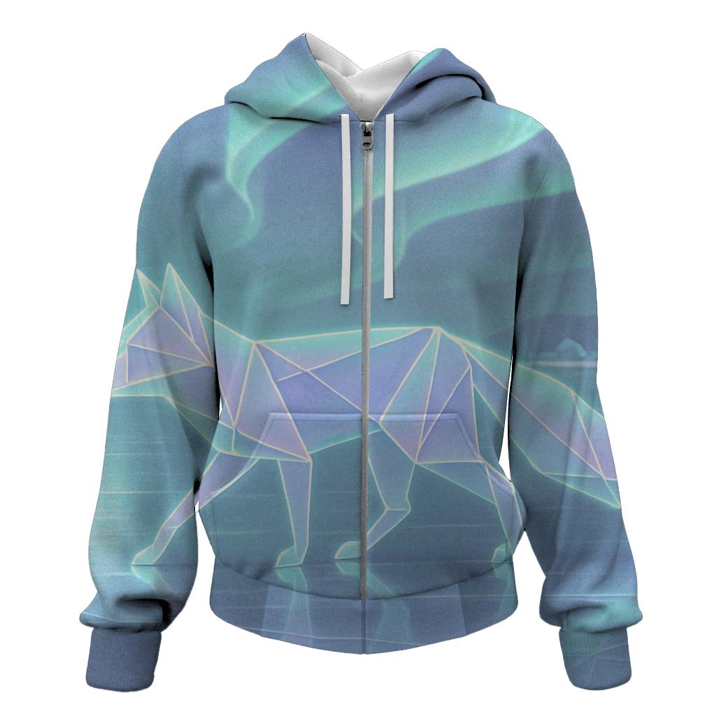 Random Paper Aurora Fox printed hoodies