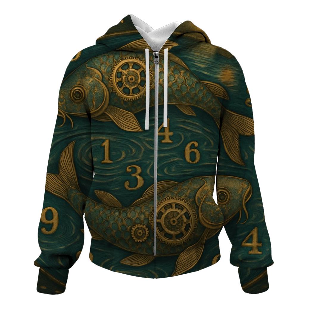 Random Clockwork Koi heavyweight hoodies