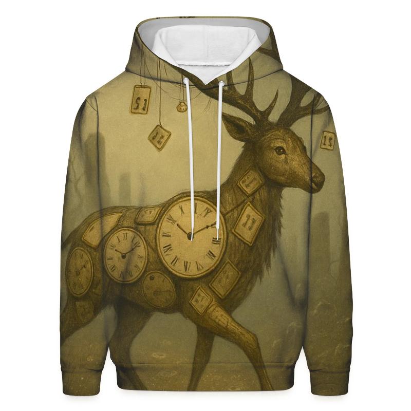 Patchwork Clock Stag hoodies fashion